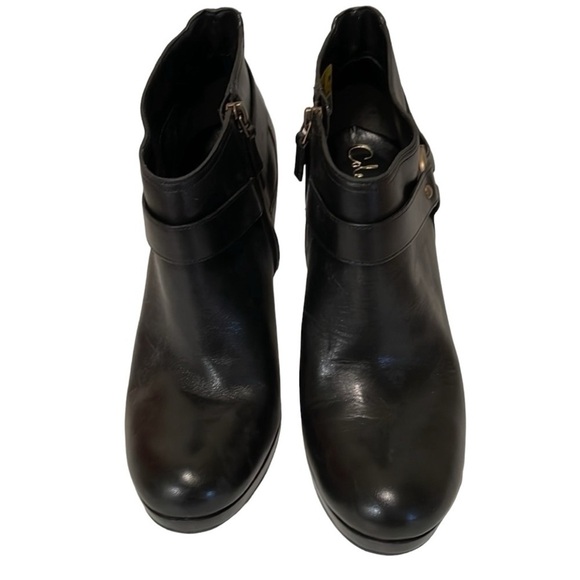 Cole Haan Black Leather Harness Stiletto Booties Size 9.5 - Picture 2 of 9